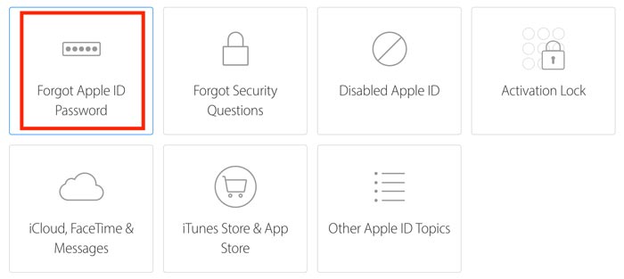 reset password icloud