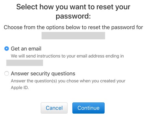 reset password icloud