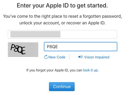 reset password icloud