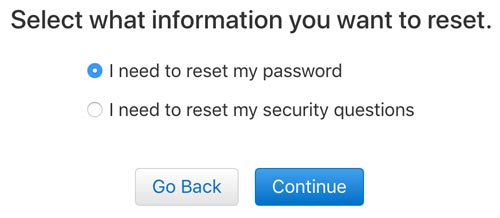 reset password icloud