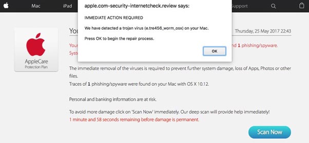Apple.com security internet check