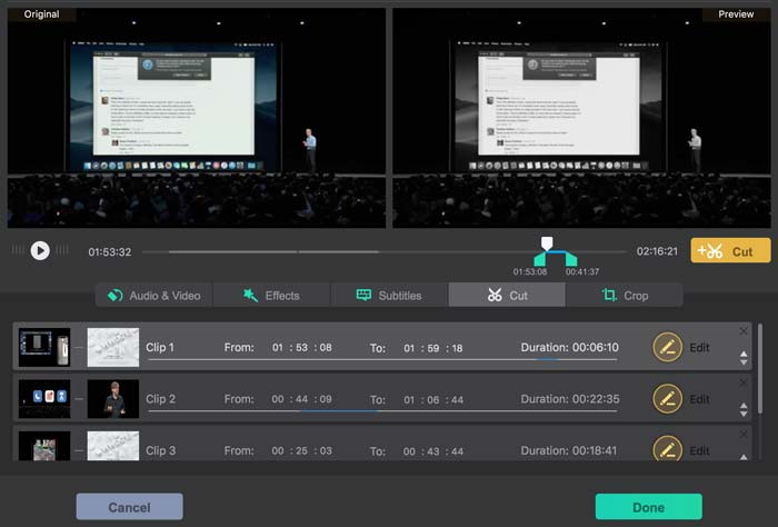 macXvideo cut