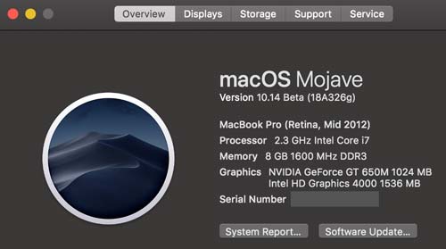 macOS Mojave info