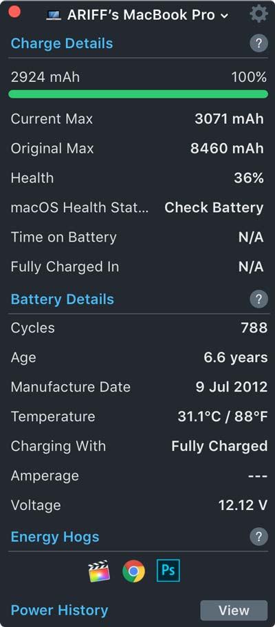 Battery Health 3 UI