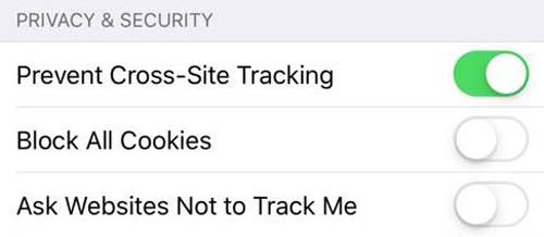 ios Prevent cross-site tracking