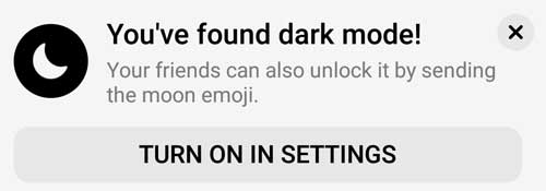 mod gelap FB Messenger